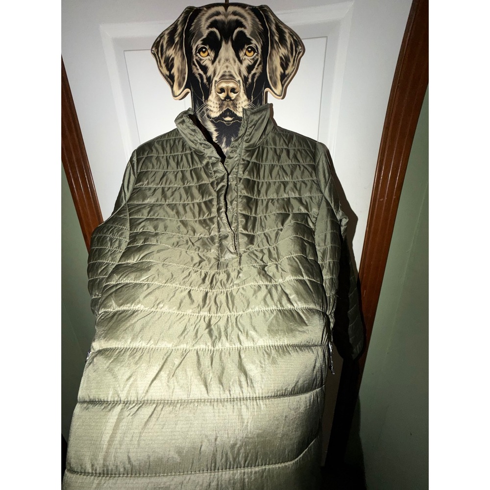 ORVIS Nano Puff Pullover Jacket Womens Gray Sage Green Half Zip Quilted S